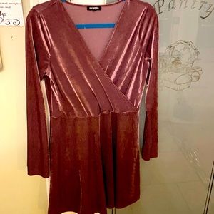 Express velvet ribbed dress